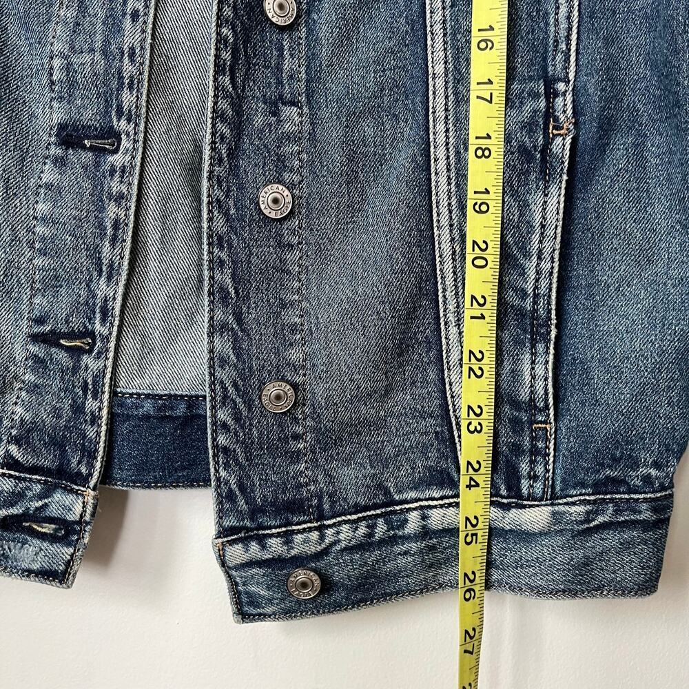 American Eagle Mens Distressed Denim Jacket Mens Small Casual Streetwear - Picture 12 of 14